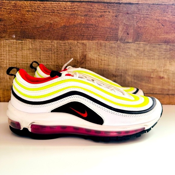 Nike Air Max 97 GS White Rush Pink Volt Sneakers - Picture 3 of 10
